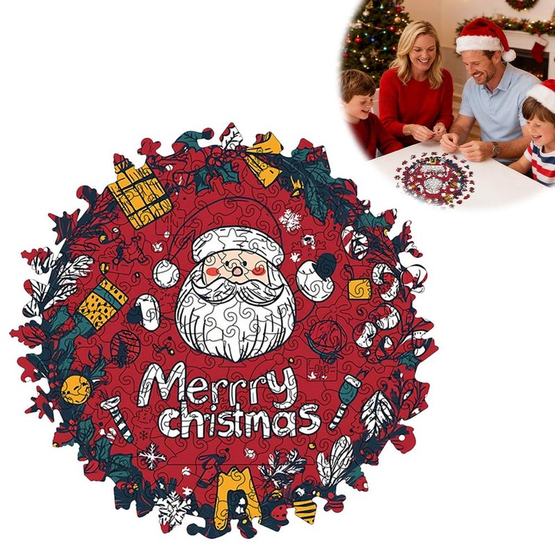 Wooden Santa Claus Jigsaw Puzzle Toy Christmas-Themed Interactive Christmas Puzzle Gift for Adults - Image 4